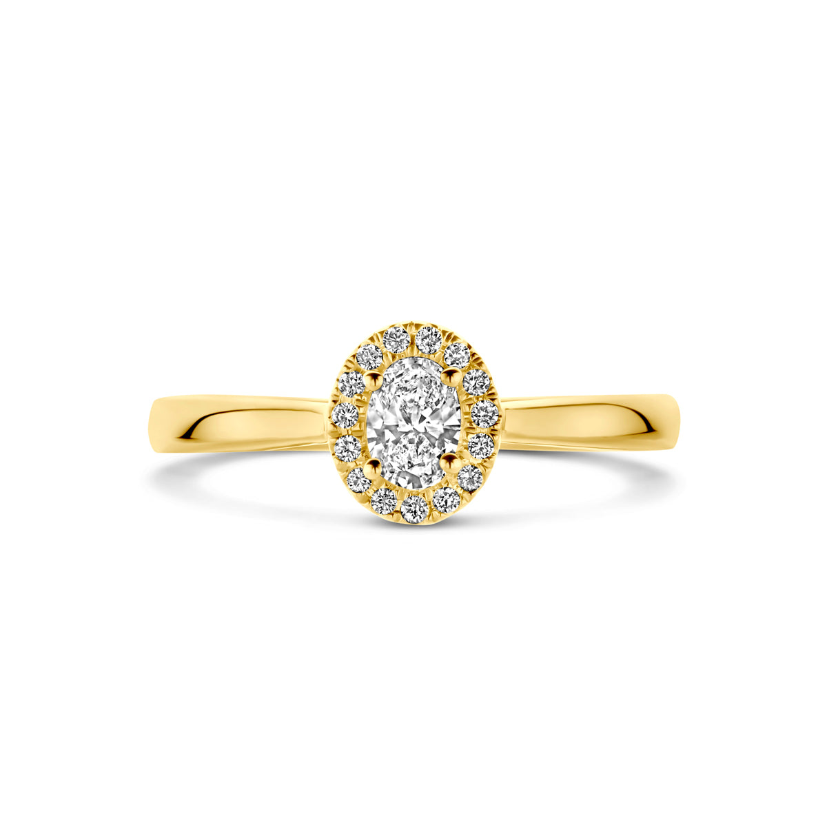 14K Geelgouden Ring met Lab Grown Diamant 0,32 ct - aanzicht 4