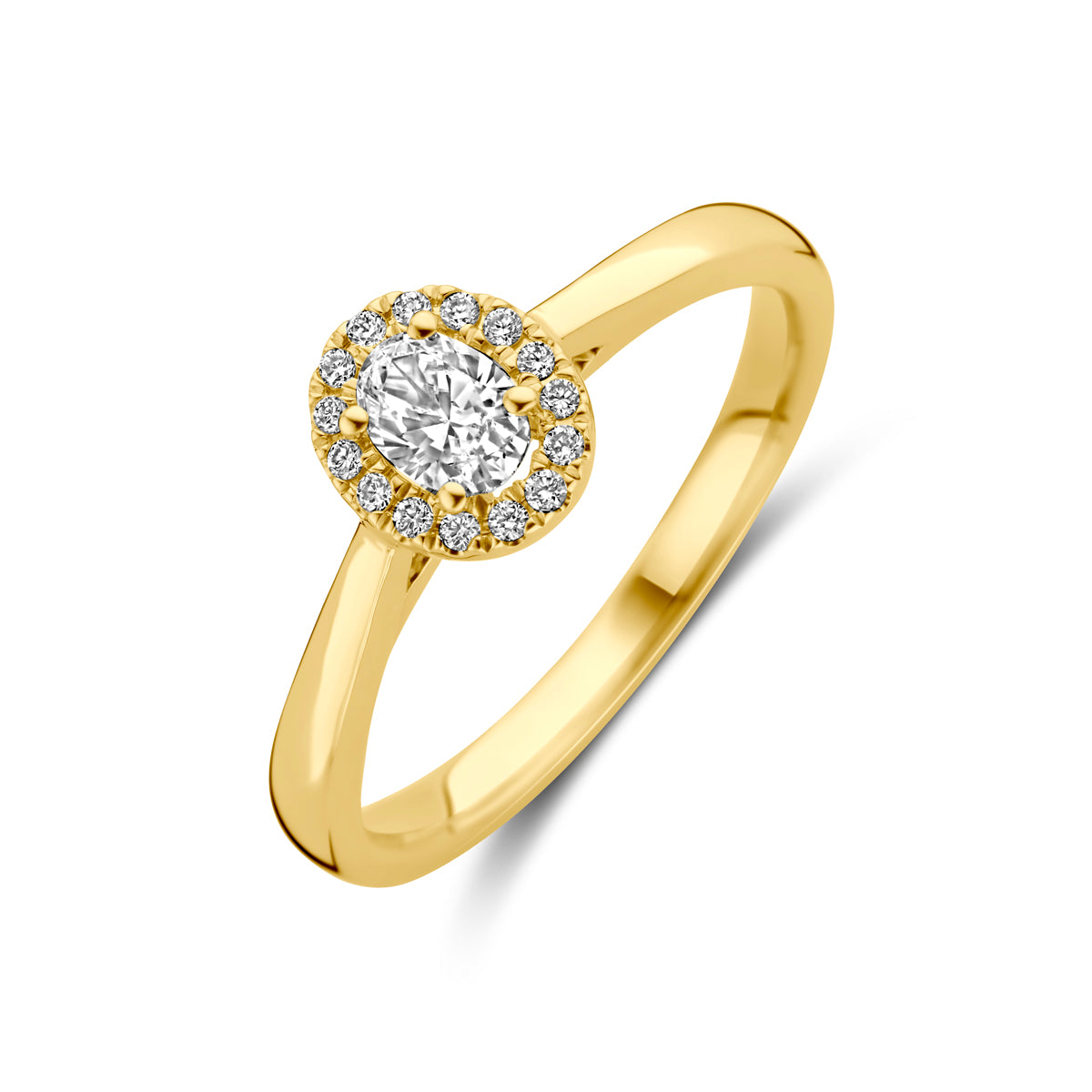 14K Geelgouden Ring met Lab Grown Diamant 0,32 ct