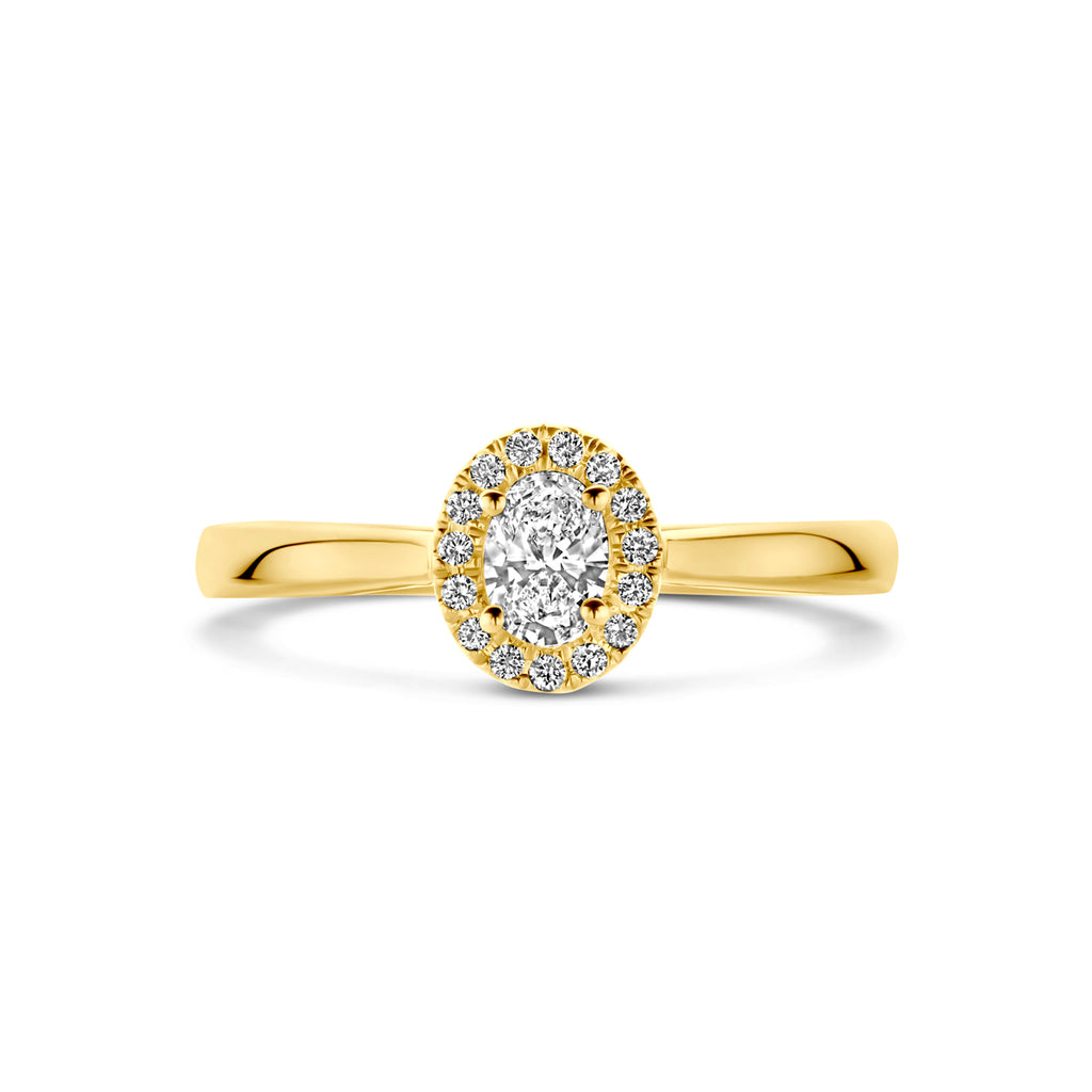 14K Geelgouden Ring met Lab Grown Diamant 0,32 ct - aanzicht 4
