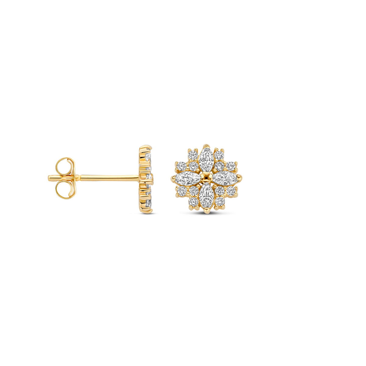 Kasius 14K Geelgouden Oorknoppen met Zirkonia 7 mm 4032959 - aanzicht 3