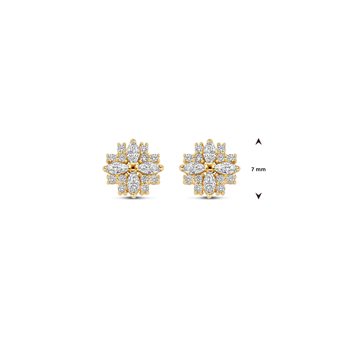 Kasius 14K Geelgouden Oorknoppen met Zirkonia 7 mm 4032959 - aanzicht 4