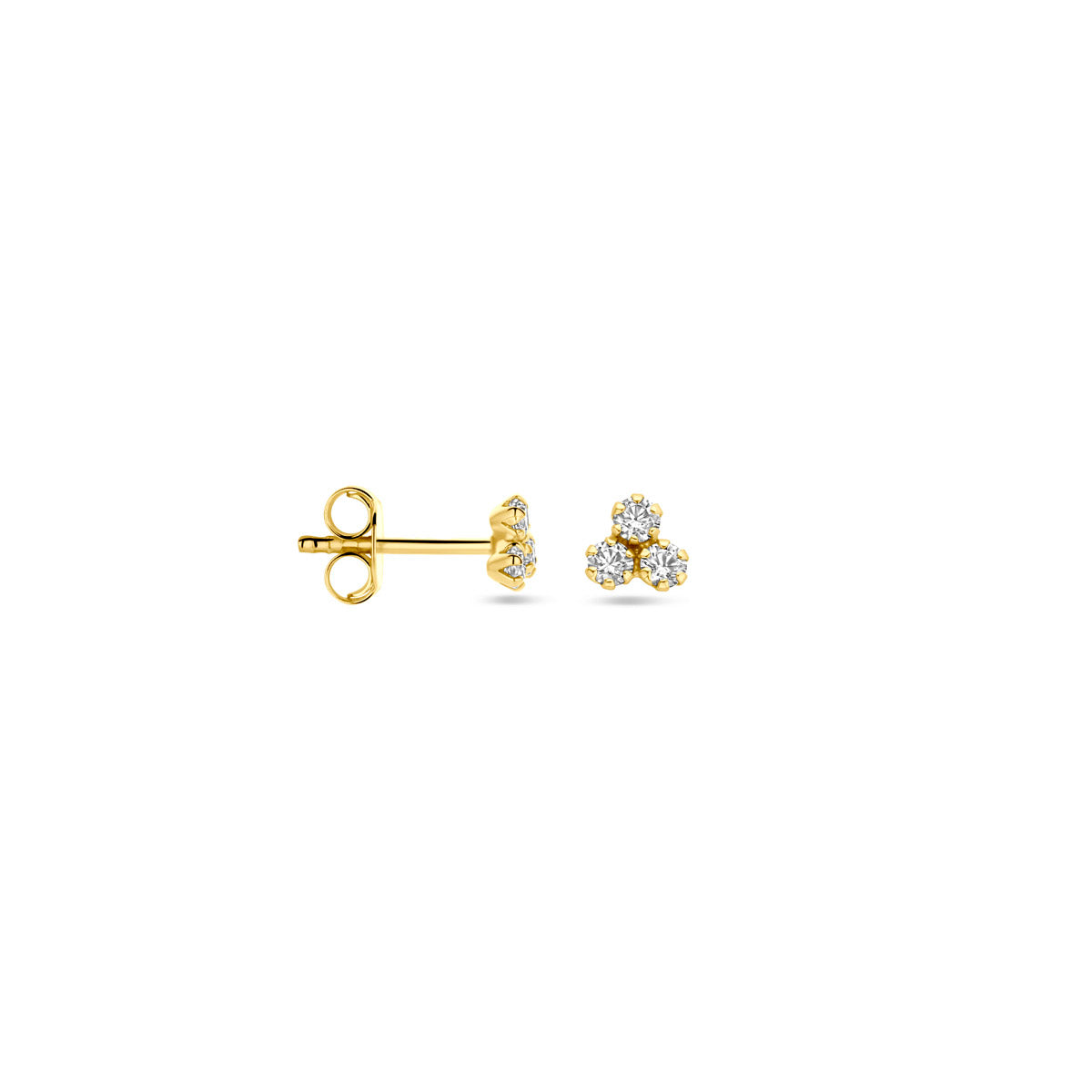 Kasius 14K Geelgouden Oorknoppen met Zirkonia 4,5 mm 4033220 - aanzicht 3