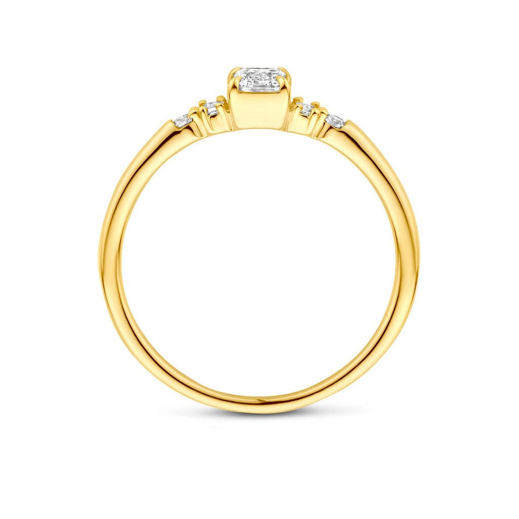 14K Geelgouden Ring met Lab Grown Diamant 0,40 ct - aanzicht 3