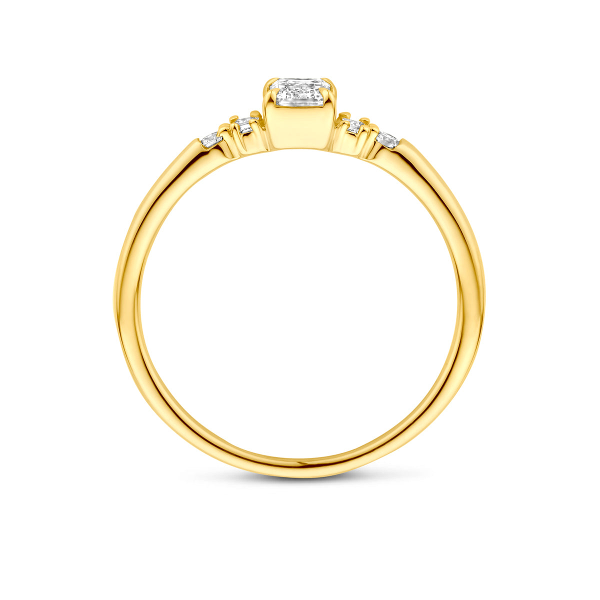 14K Geelgouden Ring met Lab Grown Diamant 0,40 ct - aanzicht 3