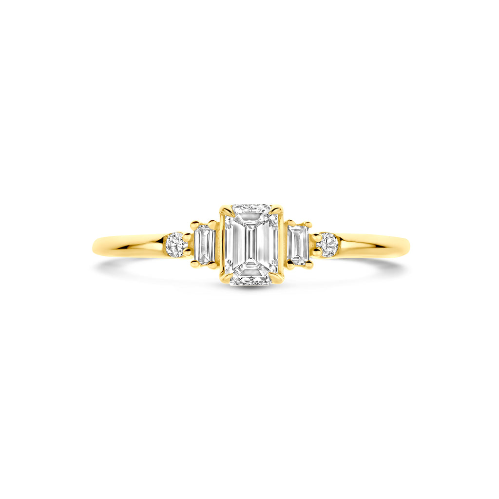 14K Geelgouden Ring met Lab Grown Diamant 0,40 ct - aanzicht 4