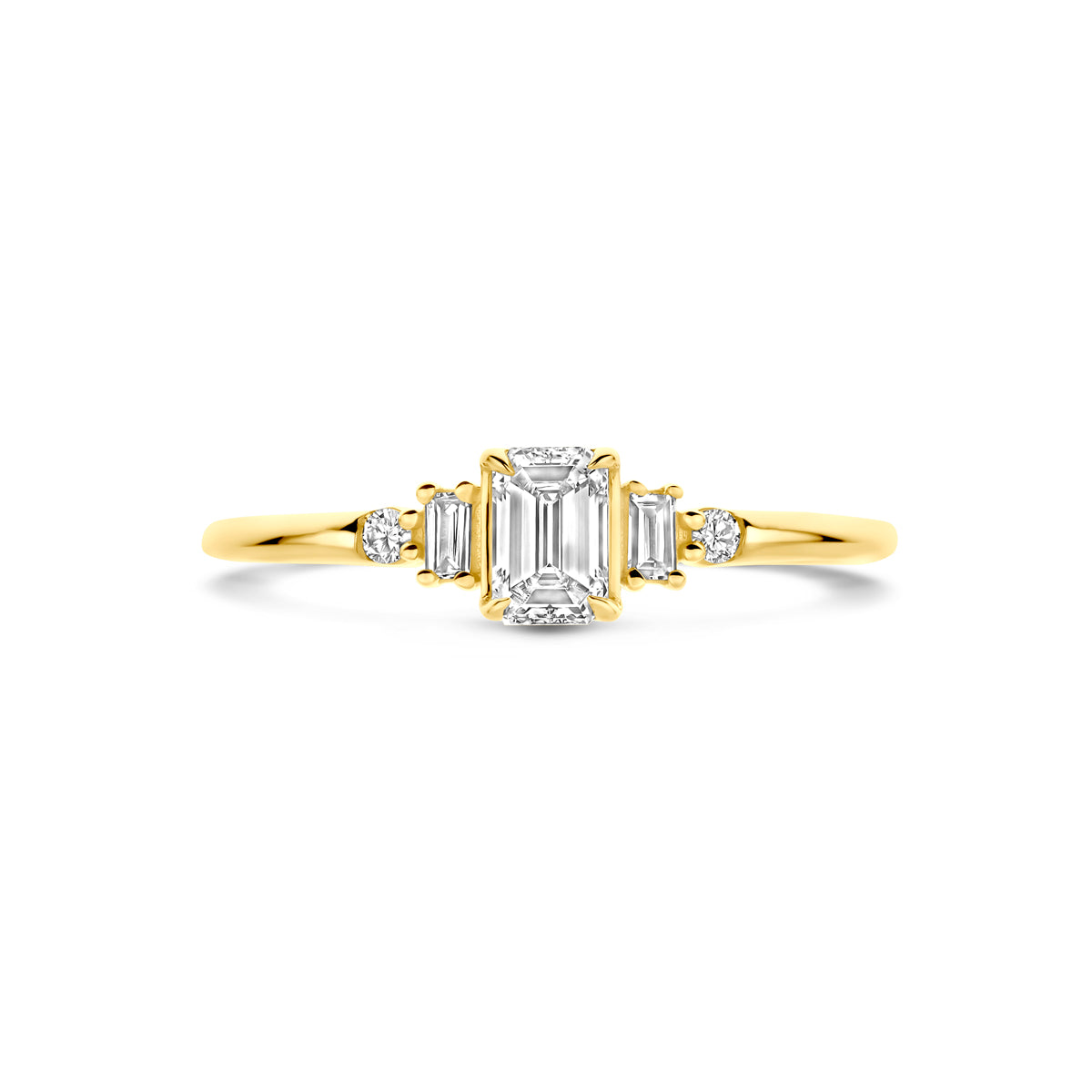 14K Geelgouden Ring met Lab Grown Diamant 0,40 ct - aanzicht 4