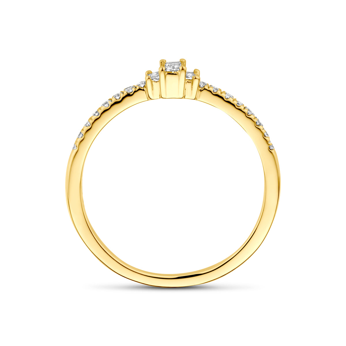 14K Geelgouden Ring met Lab Grown Diamant 0,21 ct - aanzicht 3