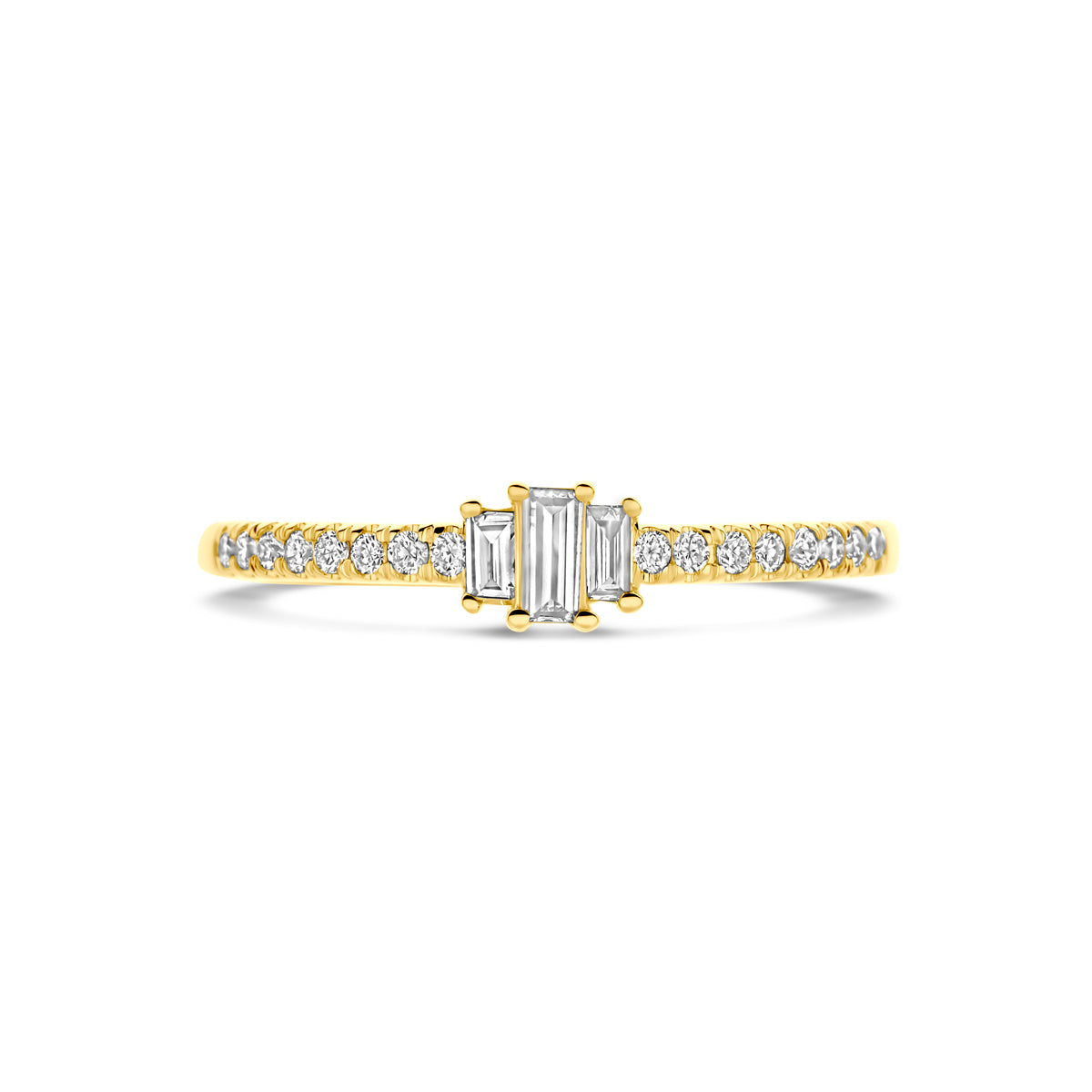 14K Geelgouden Ring met Lab Grown Diamant 0,21 ct - aanzicht 4