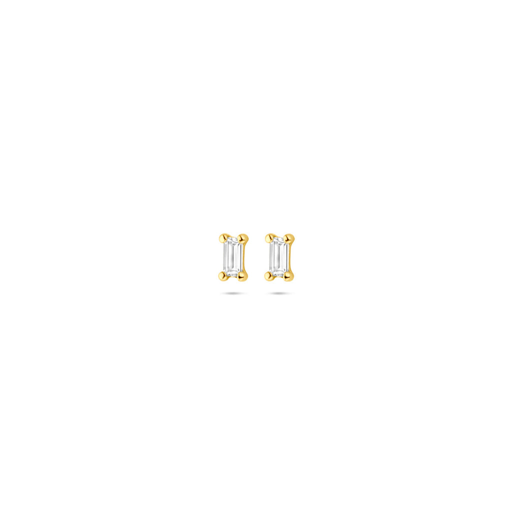 14K Geelgouden Oorknoppen met Zirkonia 3,5 mm