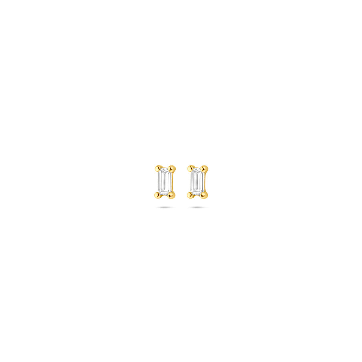 14K Geelgouden Oorknoppen met Zirkonia 3,5 mm