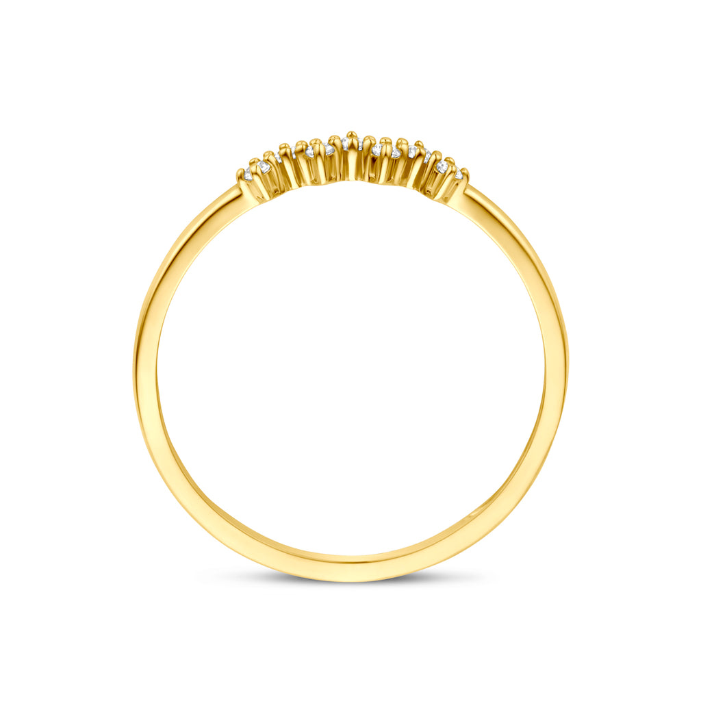 14K Geelgouden Ring met Zirkonia 3 mm - aanzicht 3