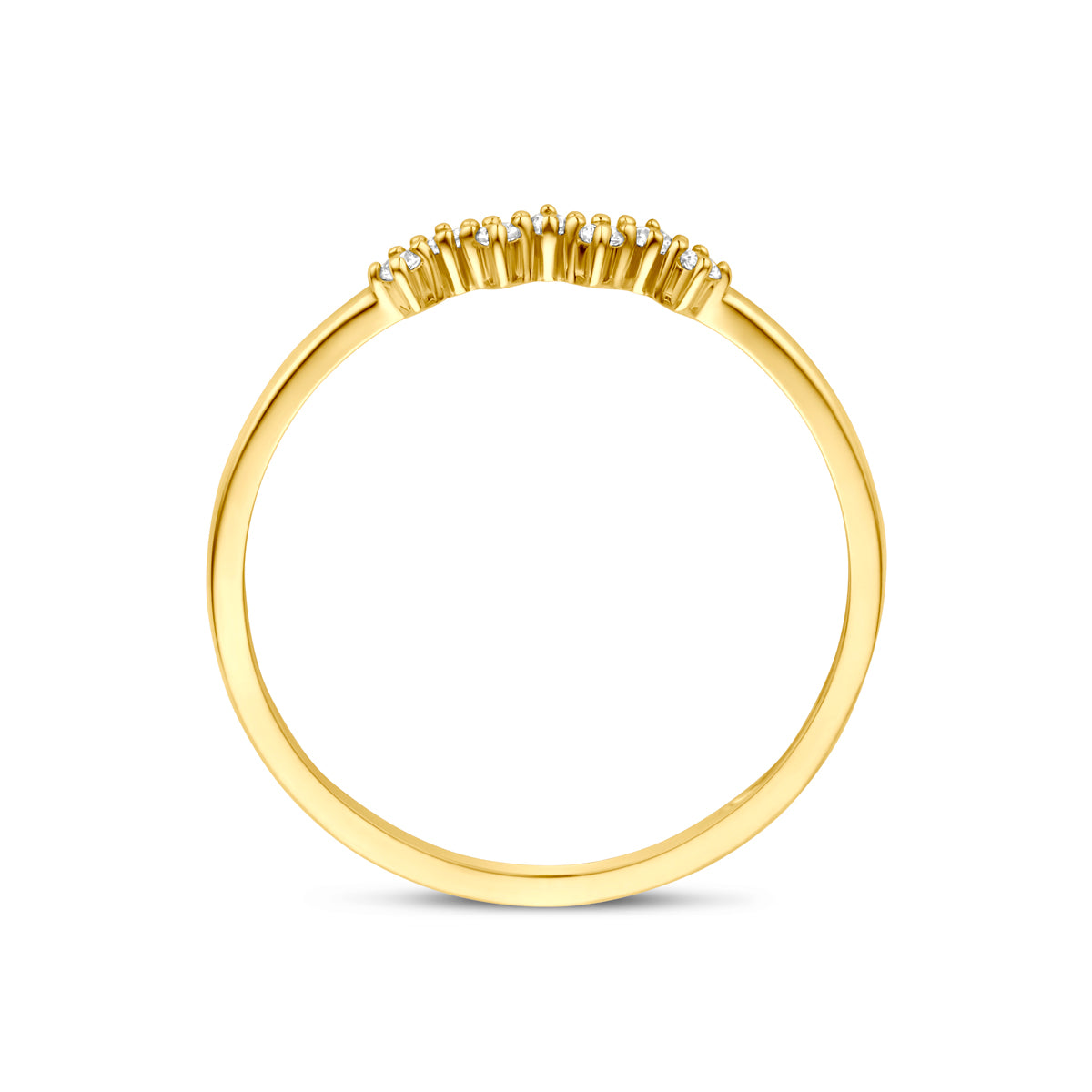 14K Geelgouden Ring met Zirkonia 3 mm - aanzicht 3