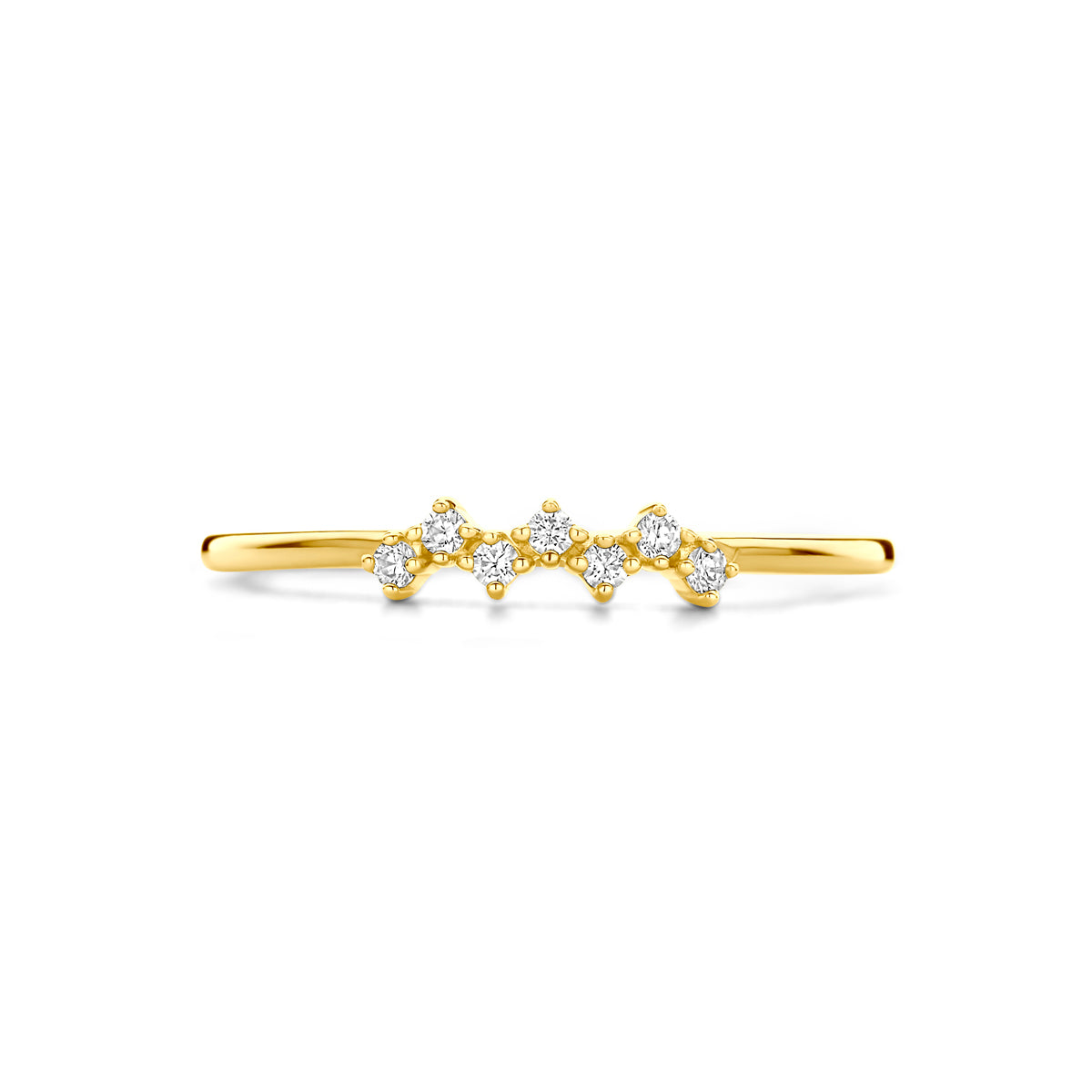 14K geelgouden ring met zirkonia 4034144
