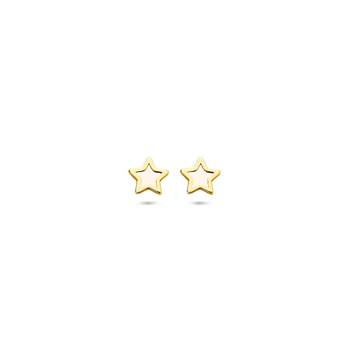 14K geelgouden oorknoppen ster parelmoer 5 mm 4034233