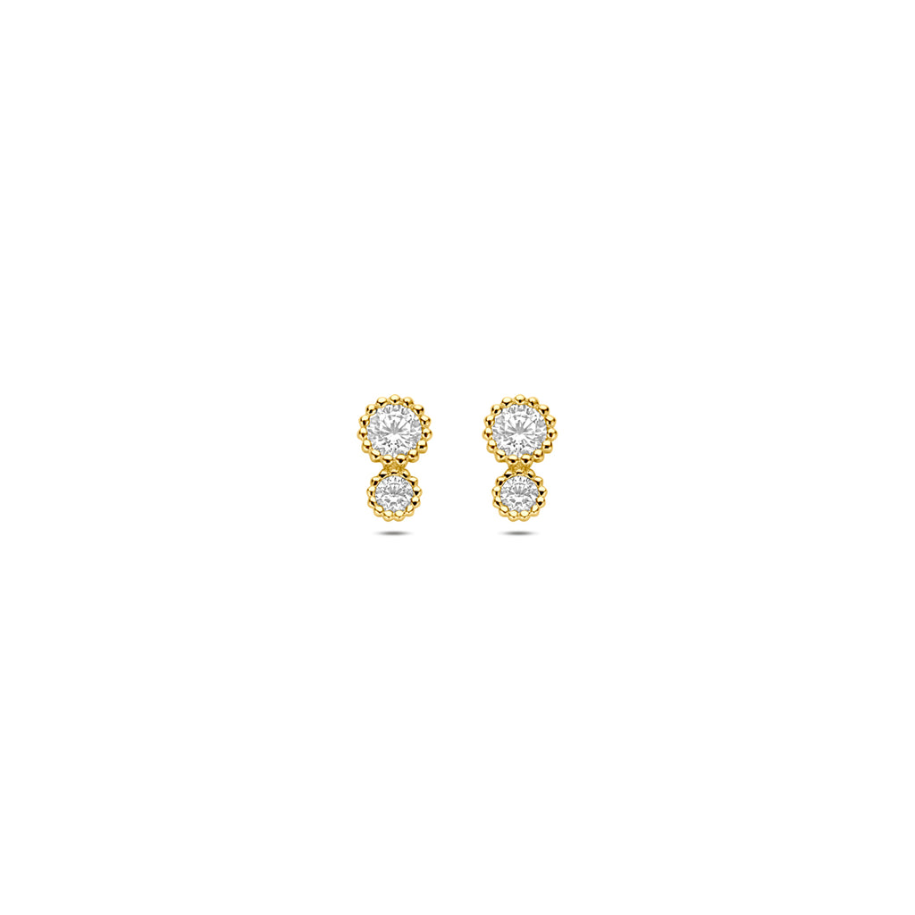 Kasius 14K Geelgouden Oorknoppen met Zirkonia 6,5 mm 4034652