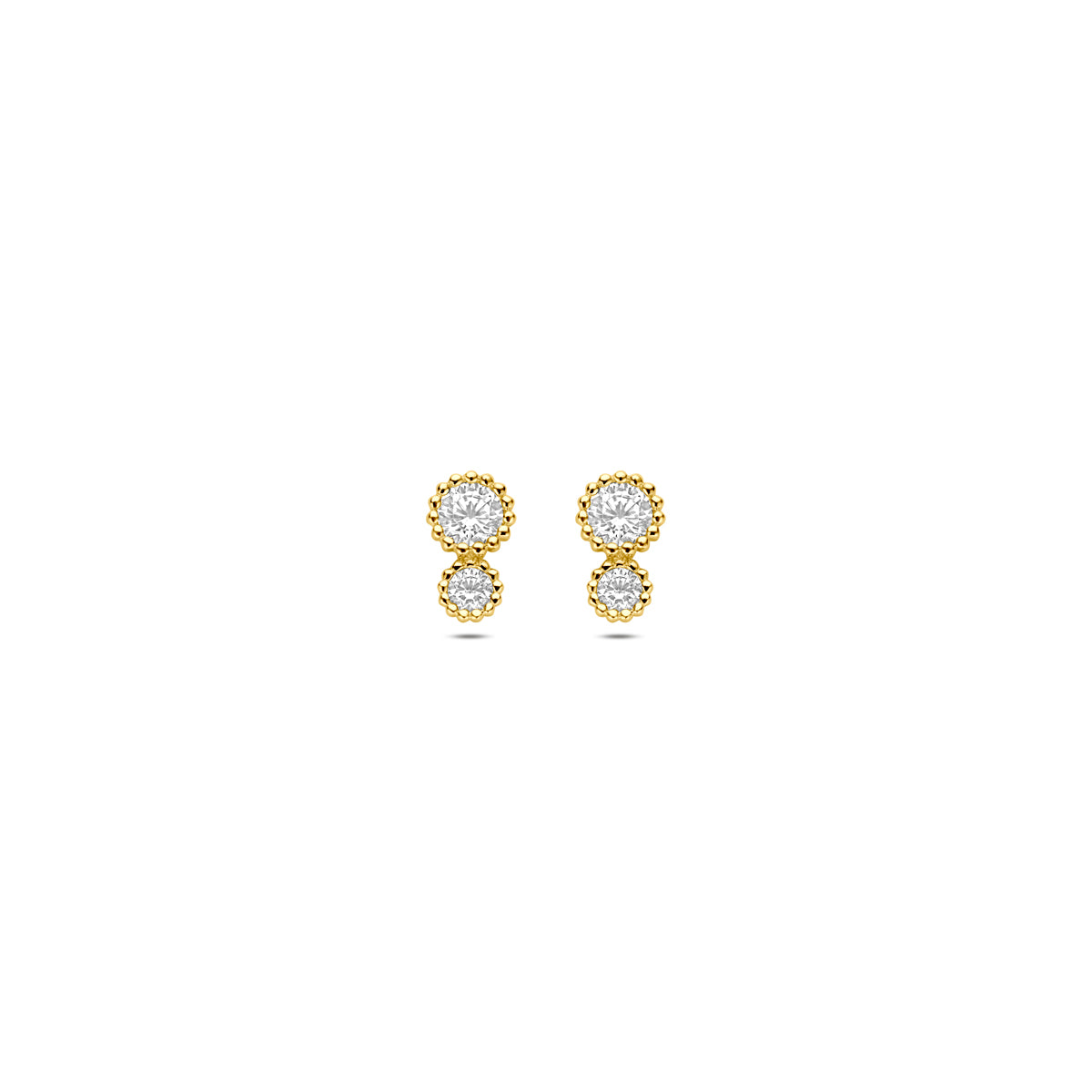 Kasius 14K Geelgouden Oorknoppen met Zirkonia 6,5 mm 4034652