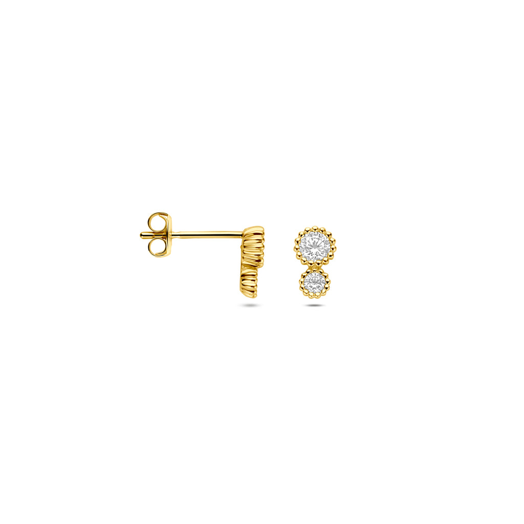 Kasius 14K Geelgouden Oorknoppen met Zirkonia 6,5 mm 4034652 - aanzicht 3