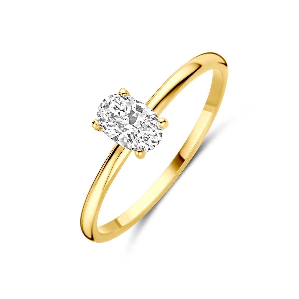 14K geelgouden ring met zirkonia 4034927