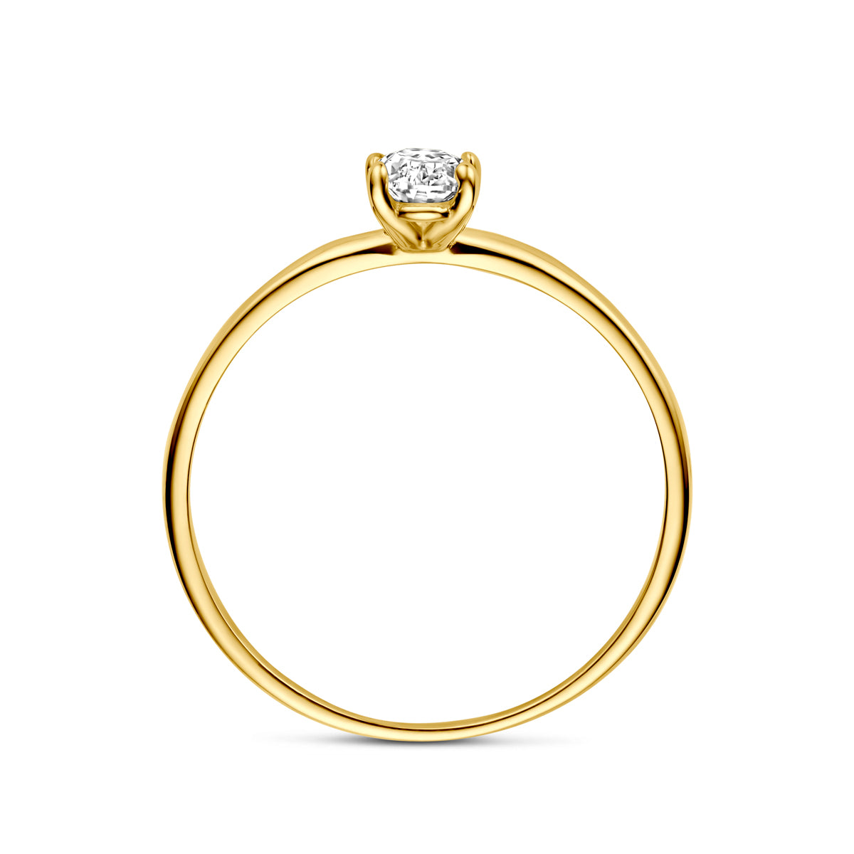 Kasius 14K Geelgouden Ring met Zirkonia 6 x 4 mm 4034928 - aanzicht 3