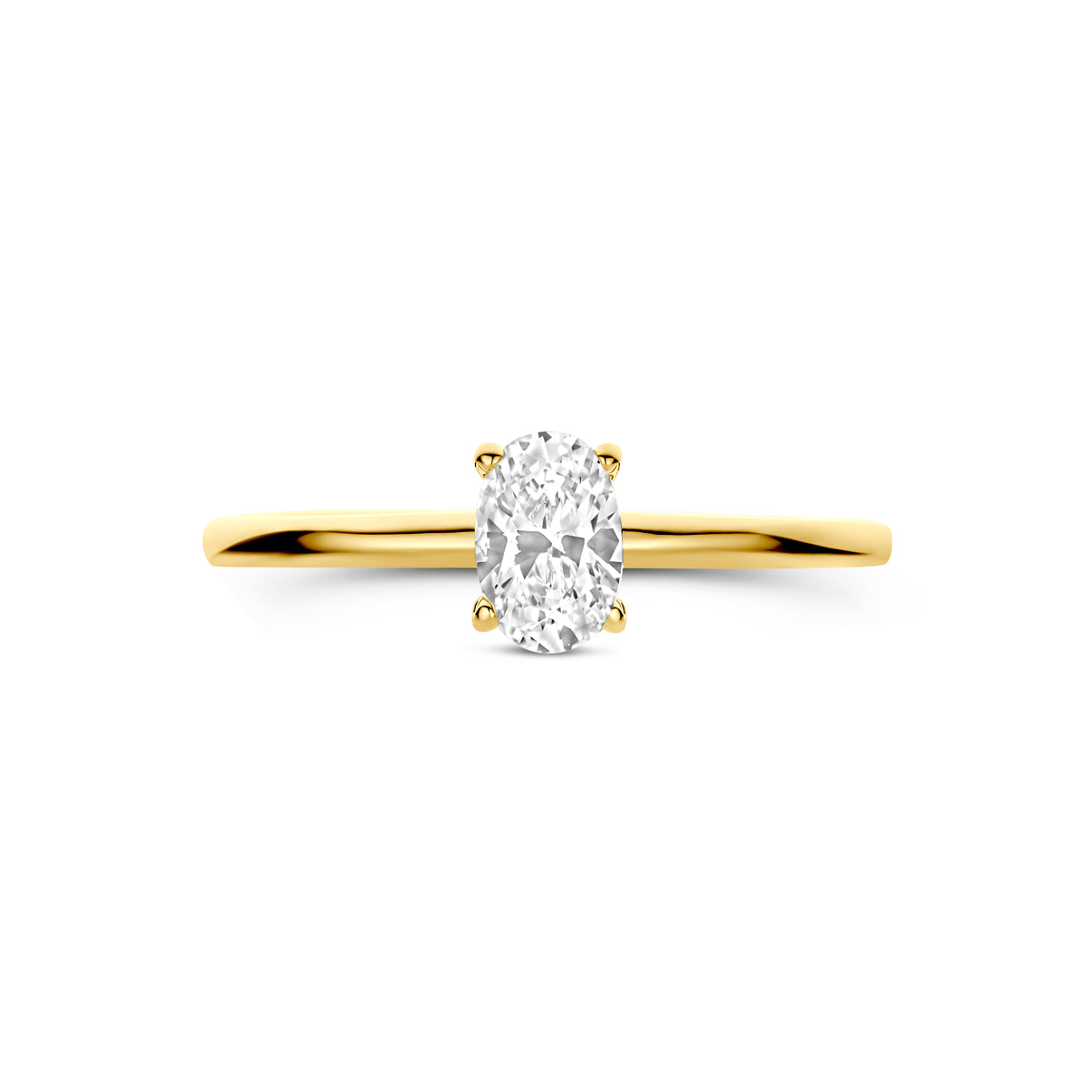 Kasius 14K Geelgouden Ring met Zirkonia 6 x 4 mm 4034928 - aanzicht 4