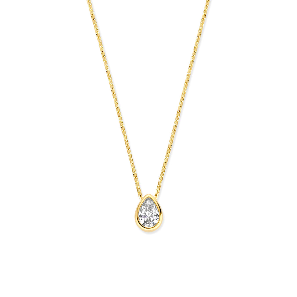 14K geelgouden collier met zirkonia 41 - 43 - 45 cm 4035154