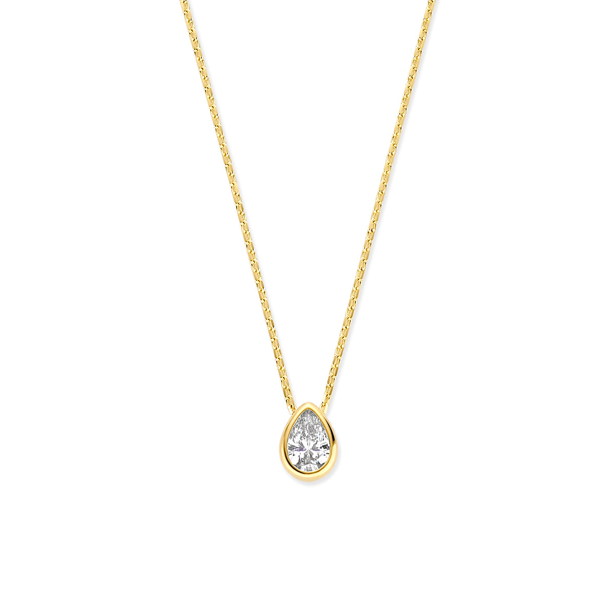 14K geelgouden collier met zirkonia 41 - 43 - 45 cm 4035154