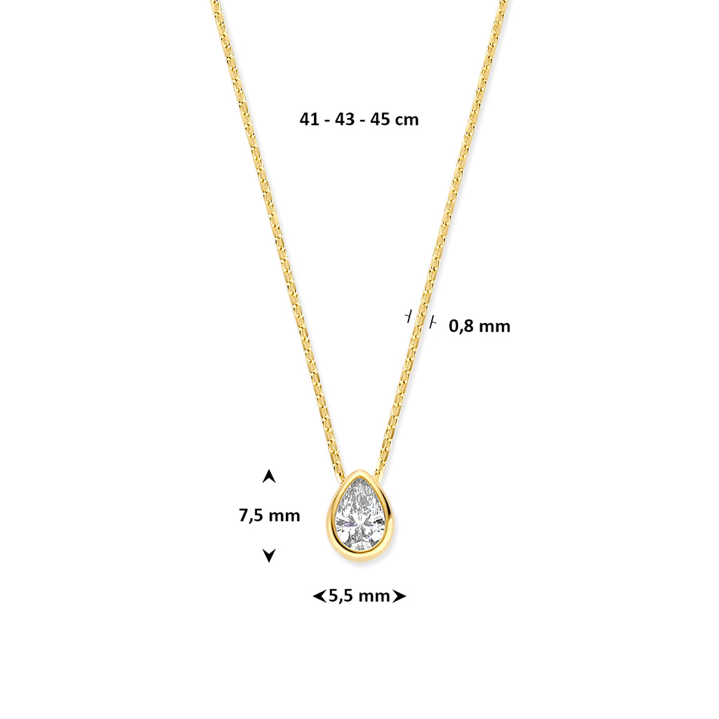 14K geelgouden collier met zirkonia 41 - 43 - 45 cm 4035154