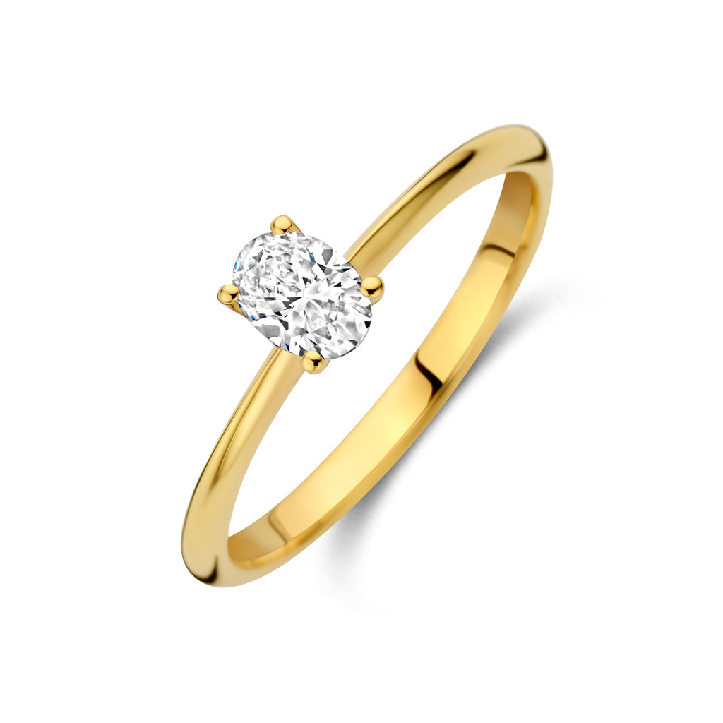 14K Geelgouden Ring met Lab Grown Diamant 0,30 ct
