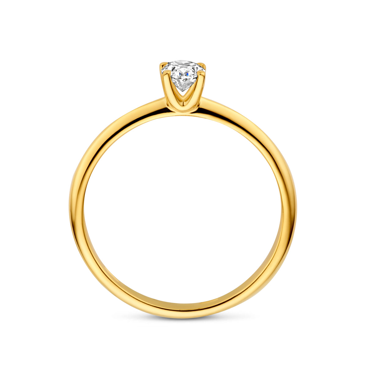 14K Geelgouden Ring met Lab Grown Diamant 0,30 ct - aanzicht 3