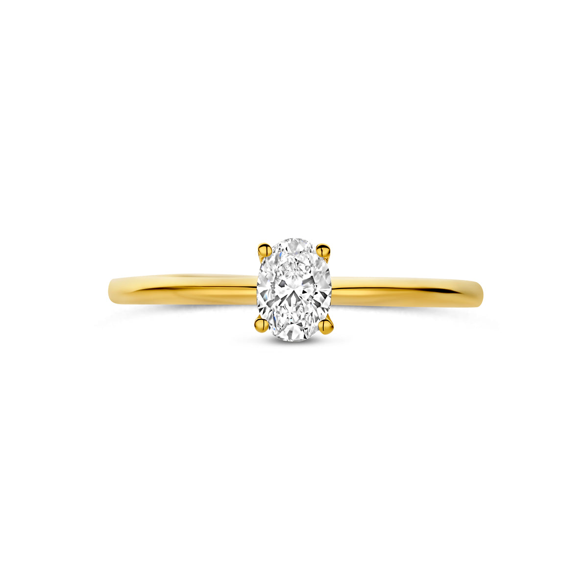 14K Geelgouden Ring met Lab Grown Diamant 0,30 ct - aanzicht 4