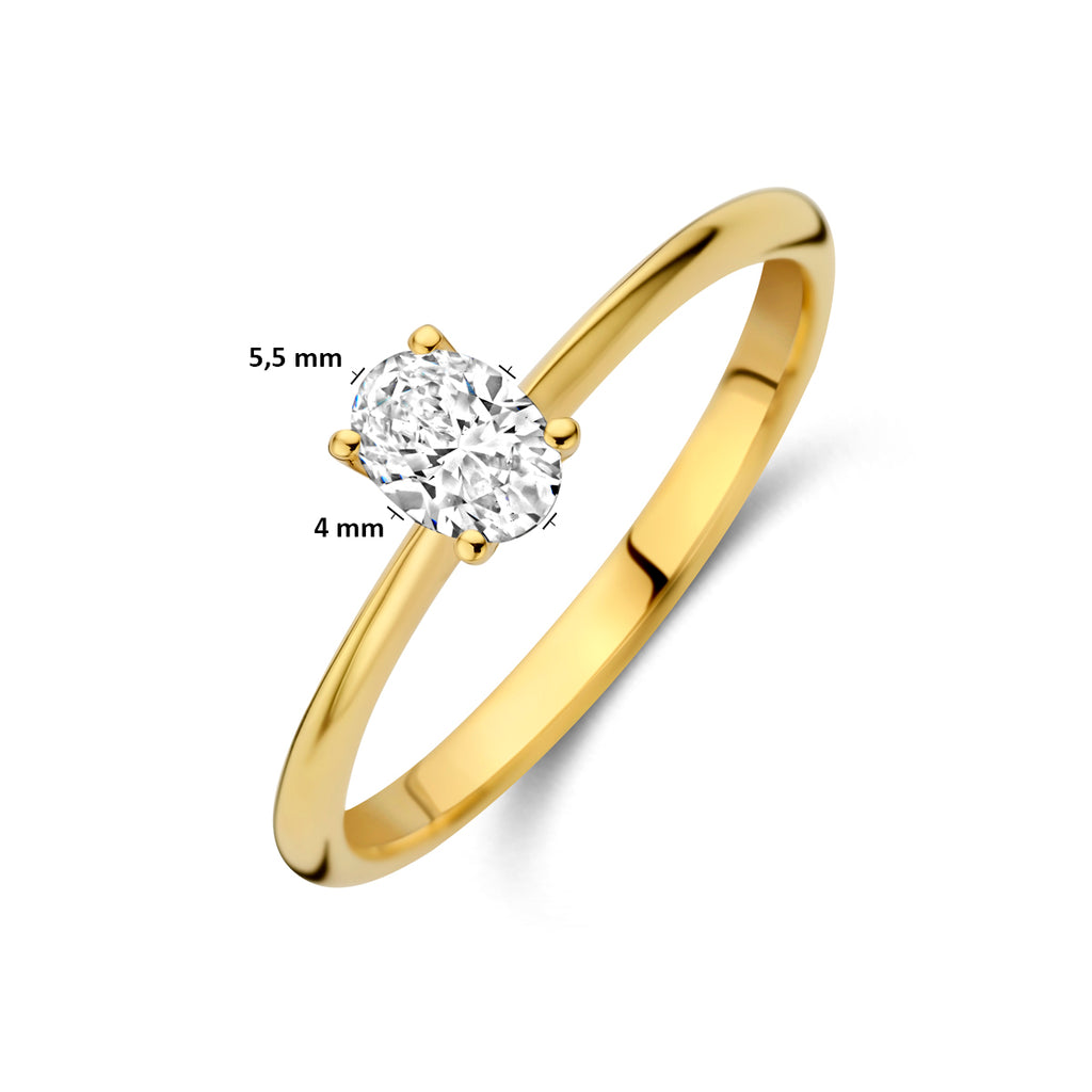 14K Geelgouden Ring met Lab Grown Diamant 0,30 ct - aanzicht 5