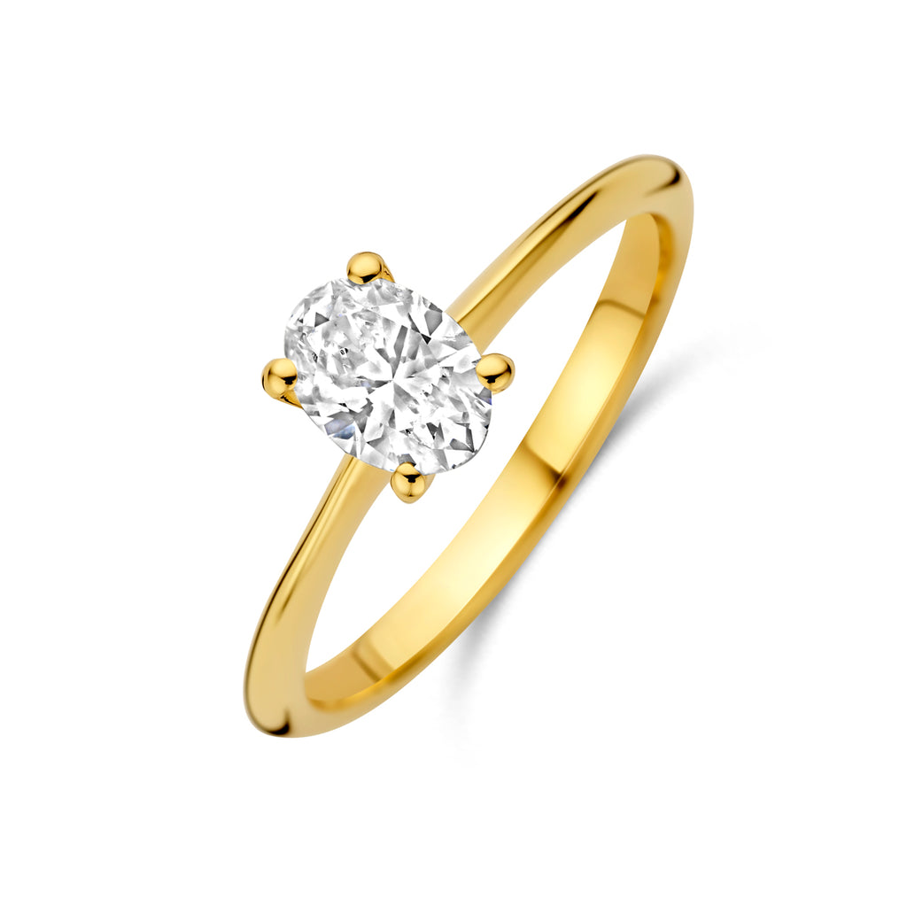 14K Geelgouden Ring met Lab Grown Diamant 0,50 ct