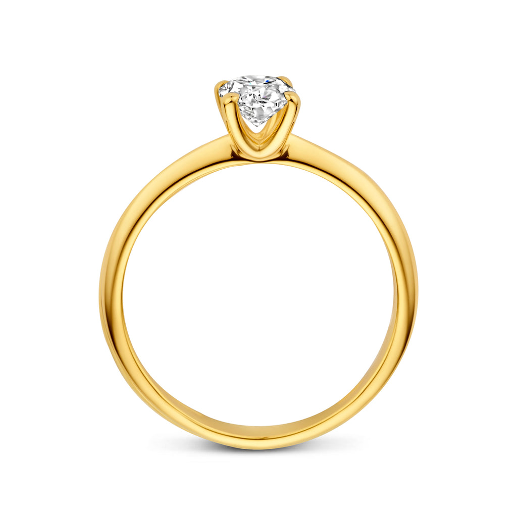 14K Geelgouden Ring met Lab Grown Diamant 0,50 ct - aanzicht 3