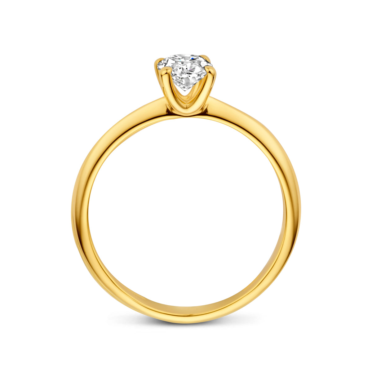 14K Geelgouden Ring met Lab Grown Diamant 0,50 ct - aanzicht 3