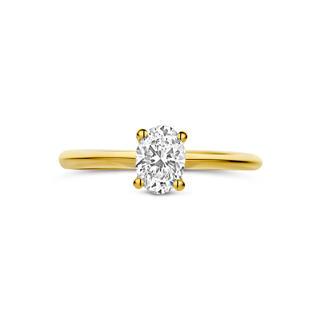 14K Geelgouden Ring met Lab Grown Diamant 0,50 ct - aanzicht 4