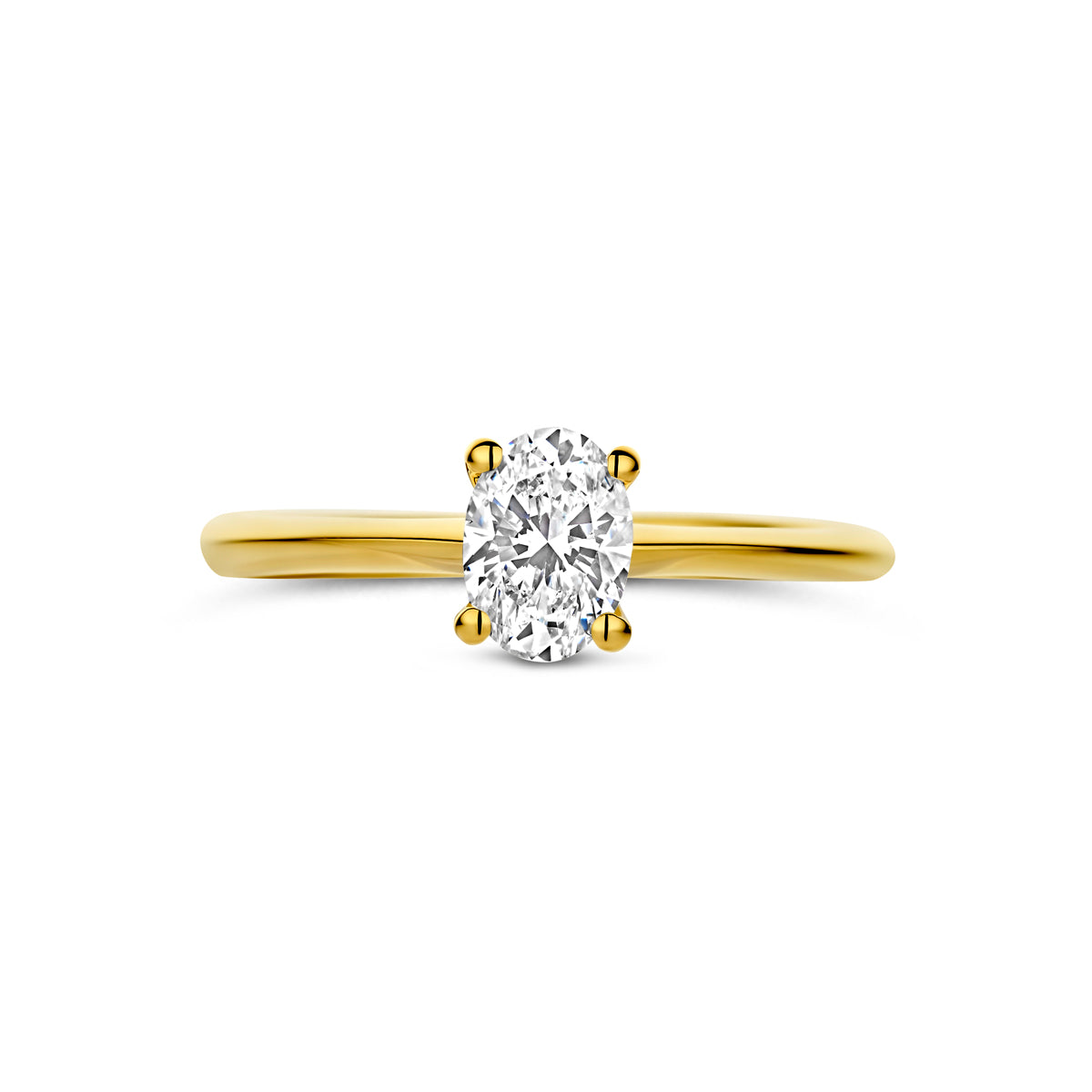 14K Geelgouden Ring met Lab Grown Diamant 0,50 ct - aanzicht 4
