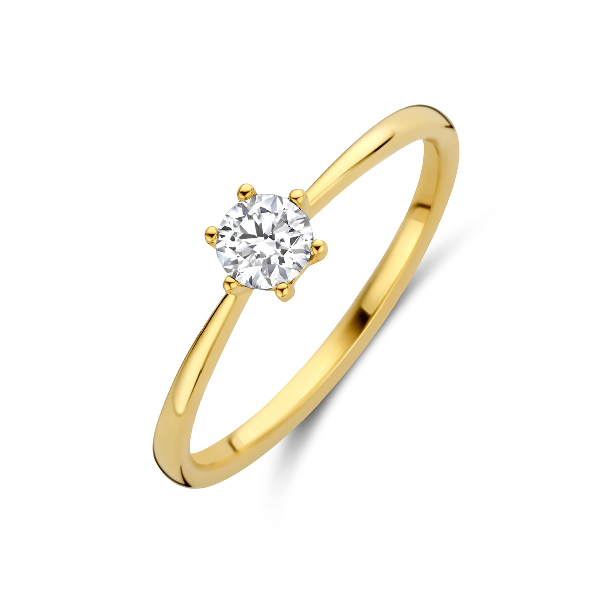 14K Geelgouden Ring met Lab Grown Diamant 0,25 ct