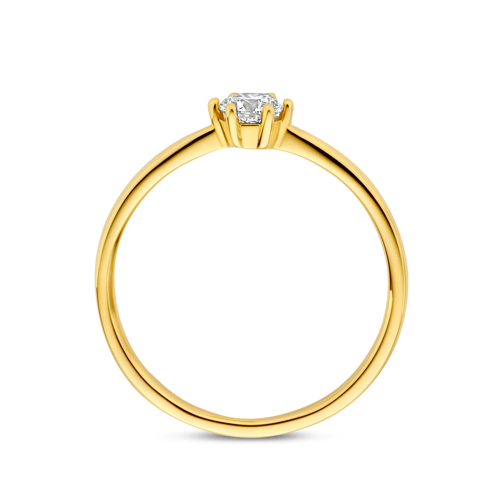 14K Geelgouden Ring met Lab Grown Diamant 0,25 ct - aanzicht 3