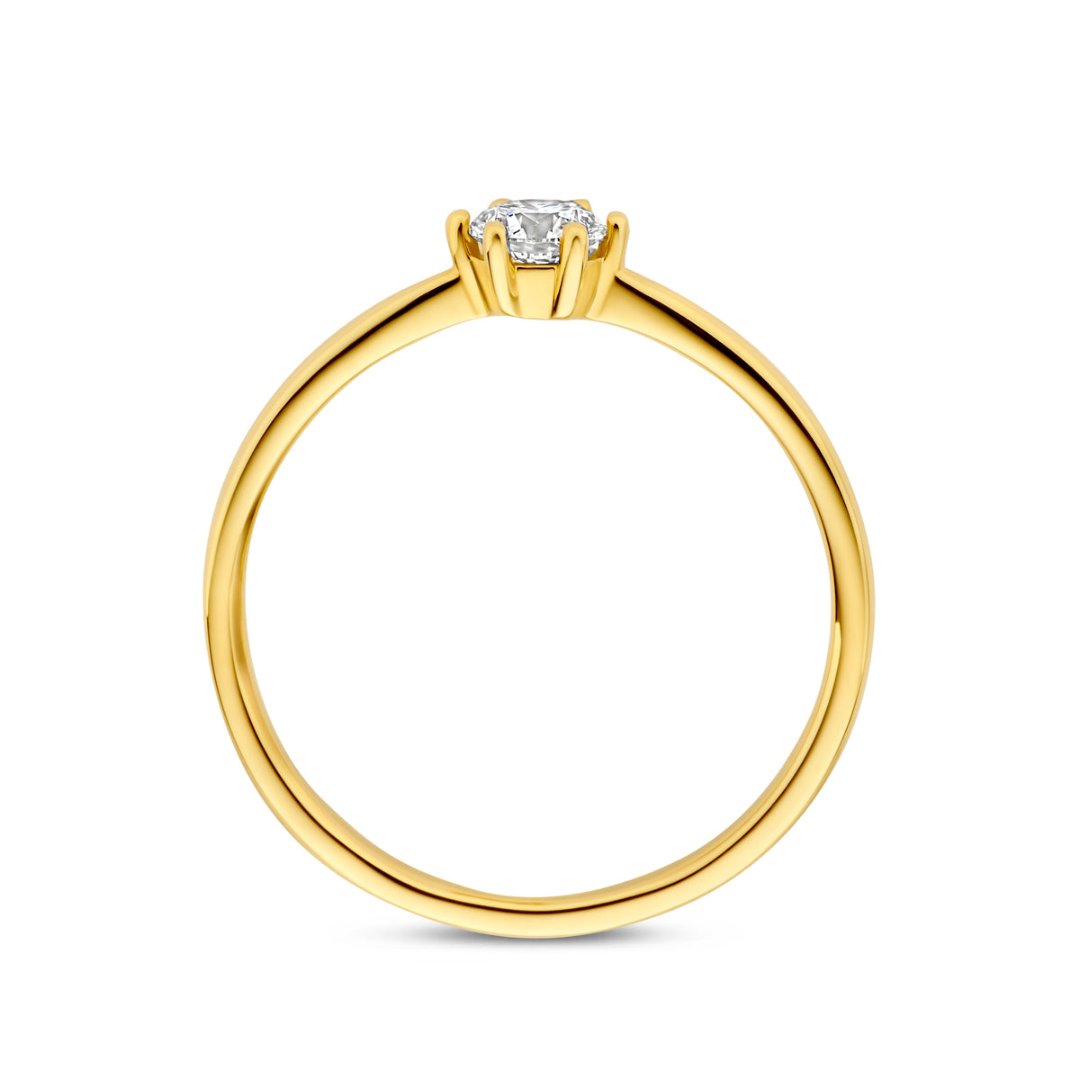 14K Geelgouden Ring met Lab Grown Diamant 0,25 ct - aanzicht 3