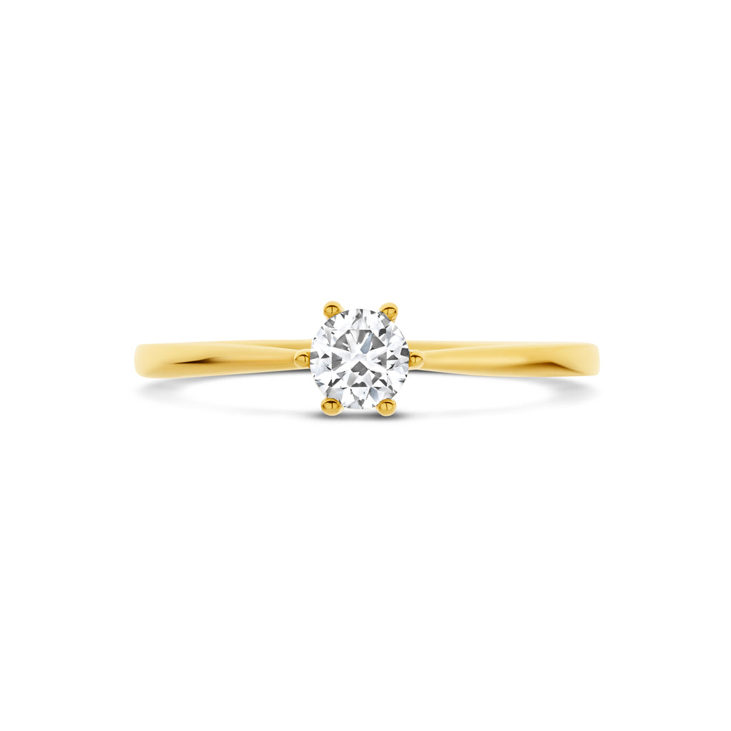 14K Geelgouden Ring met Lab Grown Diamant 0,25 ct - aanzicht 4