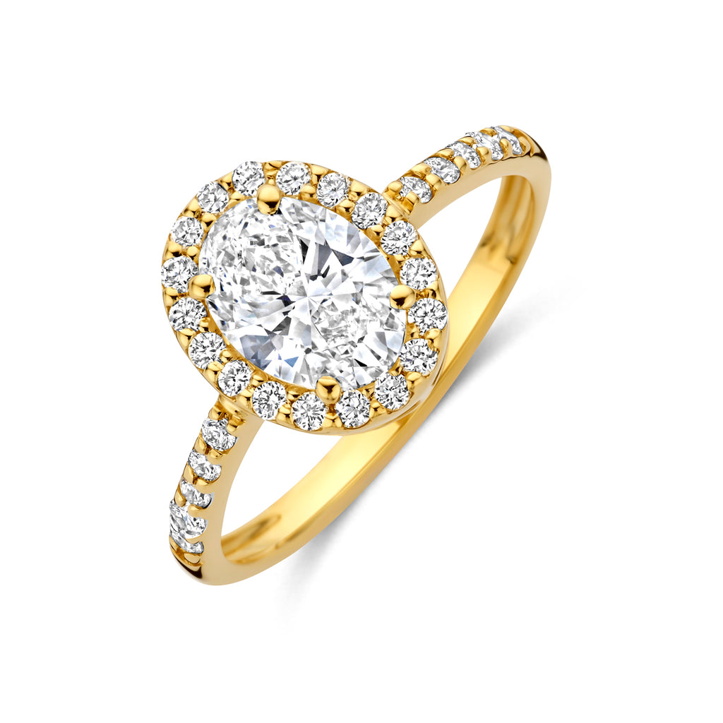 14K Geelgouden Ring met Lab Grown Diamant 1,40 ct