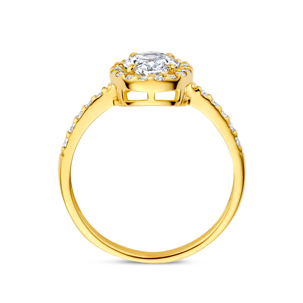 14K Geelgouden Ring met Lab Grown Diamant 1,40 ct - aanzicht 3