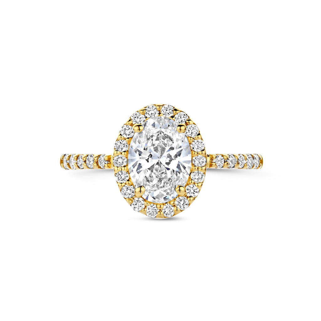 14K Geelgouden Ring met Lab Grown Diamant 1,40 ct - aanzicht 4