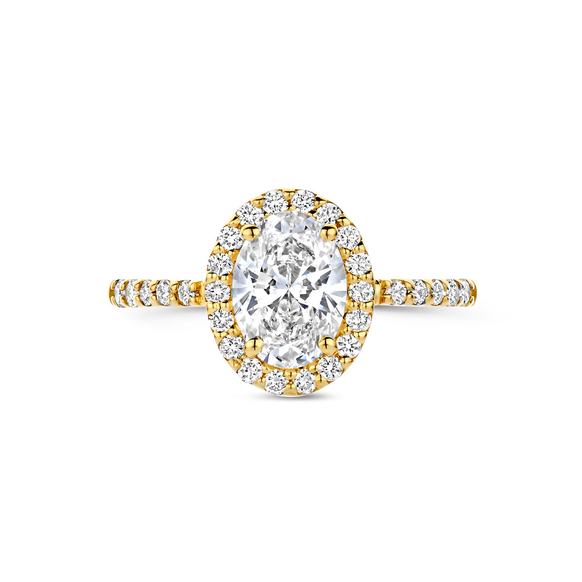 14K Geelgouden Ring met Lab Grown Diamant 1,40 ct - aanzicht 4