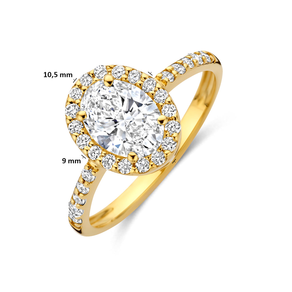 14K Geelgouden Ring met Lab Grown Diamant 1,40 ct - aanzicht 5