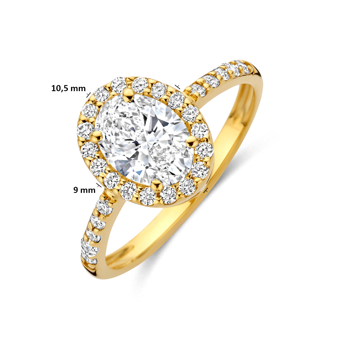 14K Geelgouden Ring met Lab Grown Diamant 1,40 ct - aanzicht 5