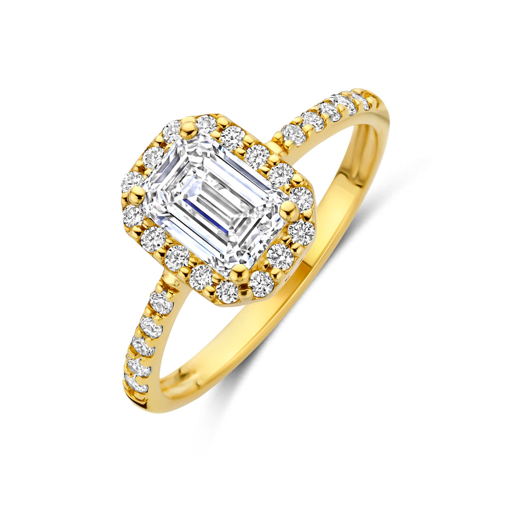 14K Geelgouden Ring met Lab Grown Diamant 1,40 ct