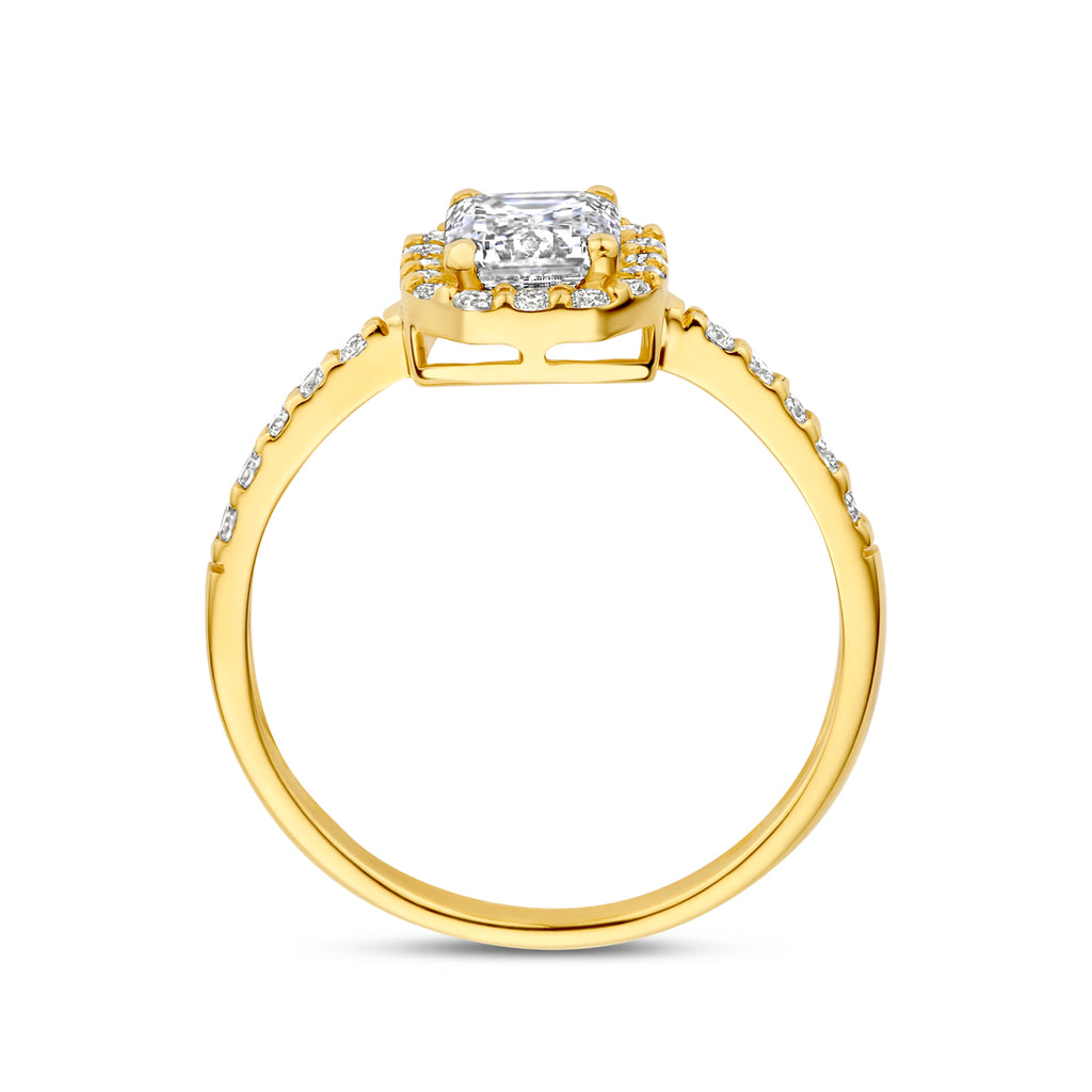 14K Geelgouden Ring met Lab Grown Diamant 1,40 ct - aanzicht 3