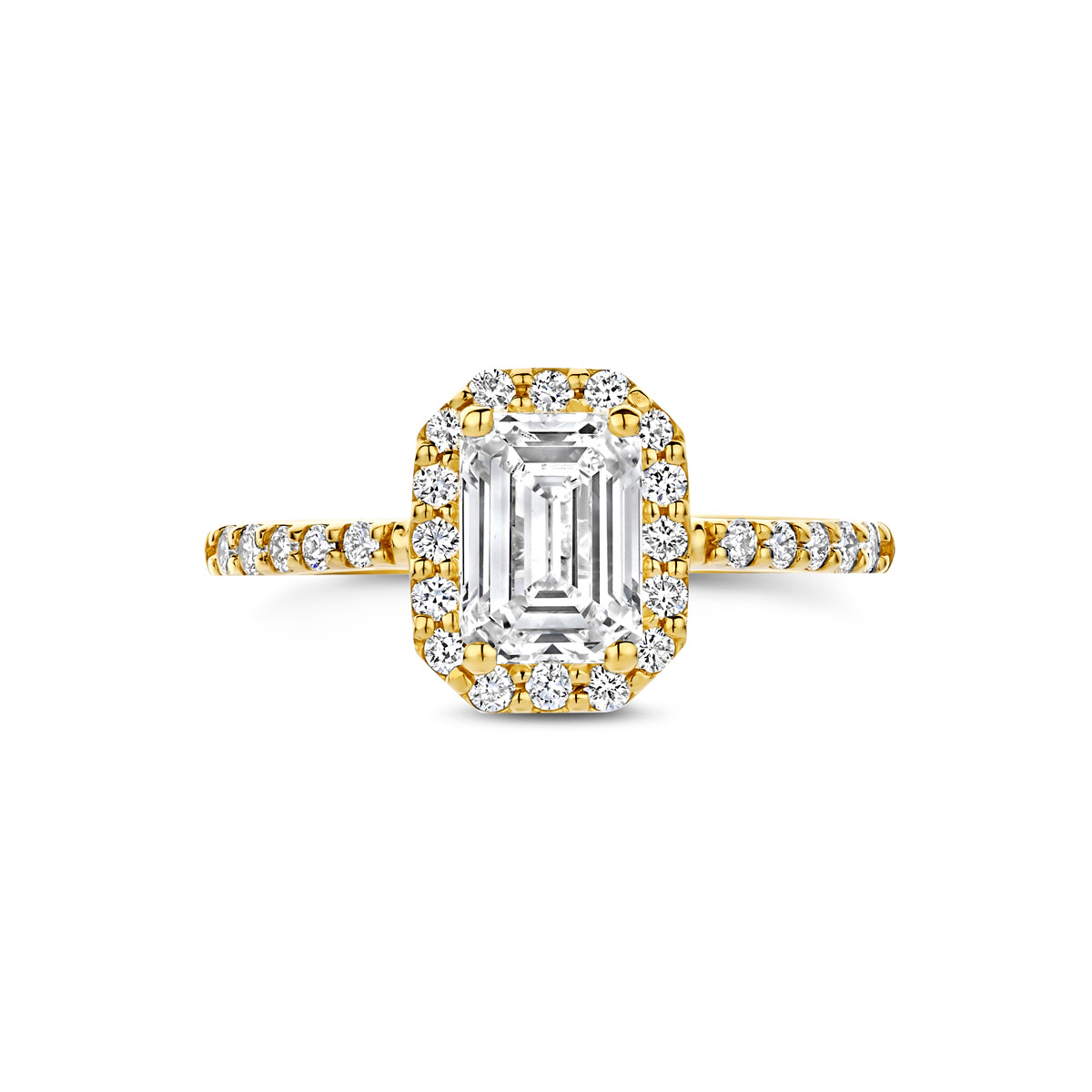 14K Geelgouden Ring met Lab Grown Diamant 1,40 ct - aanzicht 4