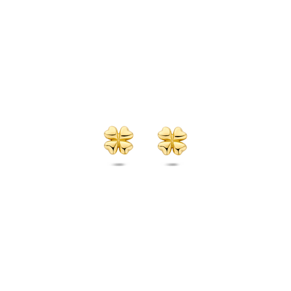 14K geelgouden oorknoppen klavertje 3,5 mm 4035625